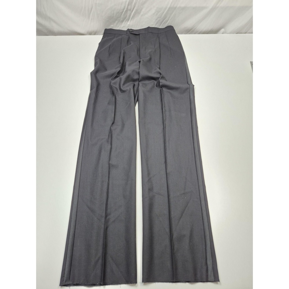 Dress Pants Mens 34x36 Gray Wool Pleated Straight Tuxedo Unhemmed NWOT